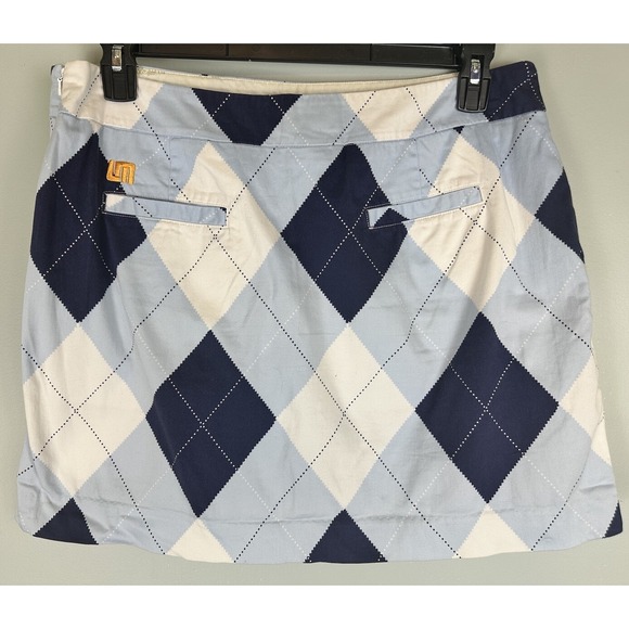 Loudmouth Athletic Golf Skort Skirt Argyle with Pockets Women's Size 12 - Picture 2 of 8